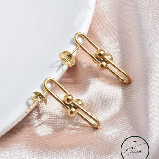 Gold Lock Earings