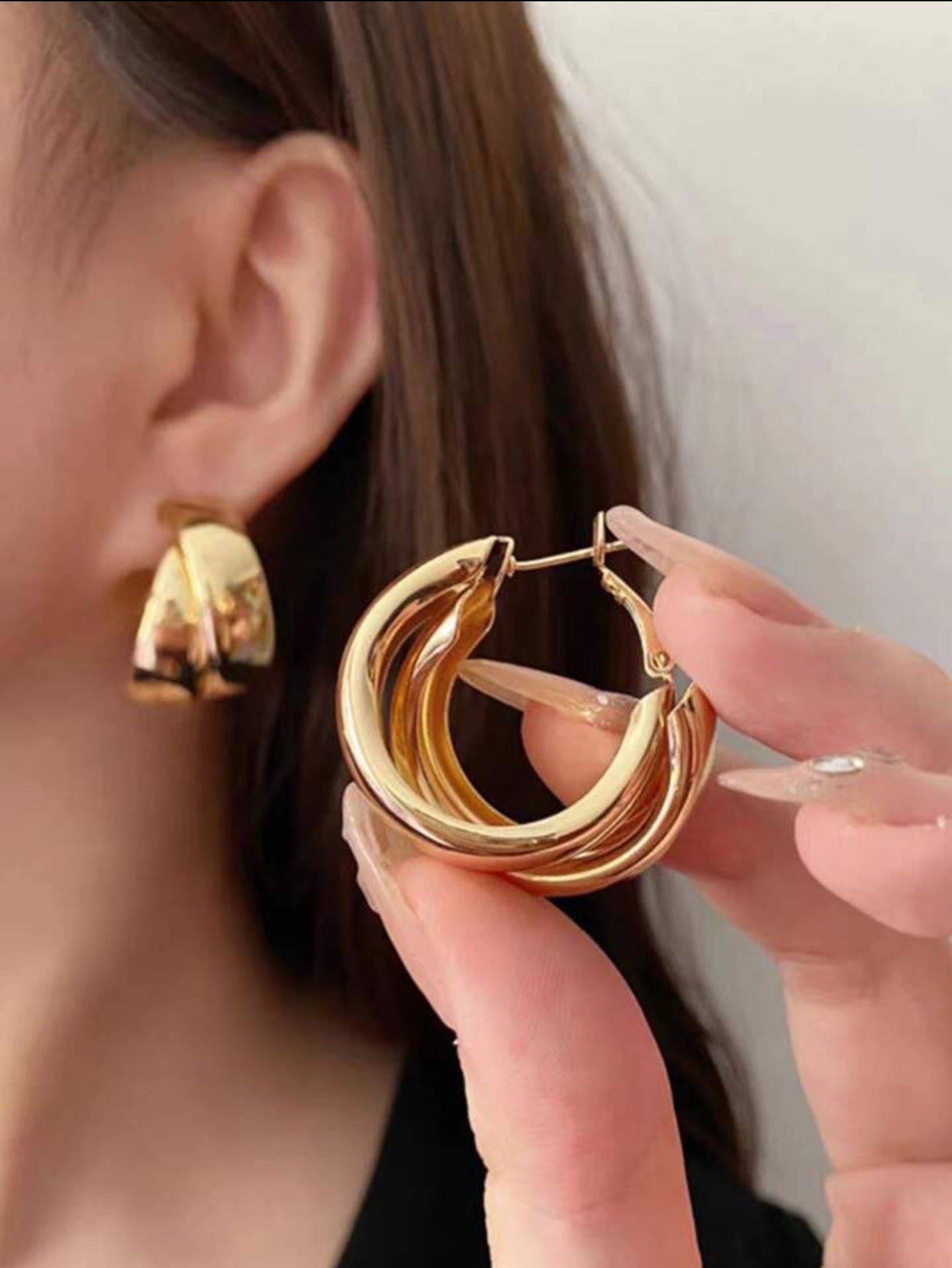 Boucles D'oreilles Géométriques Torsadées